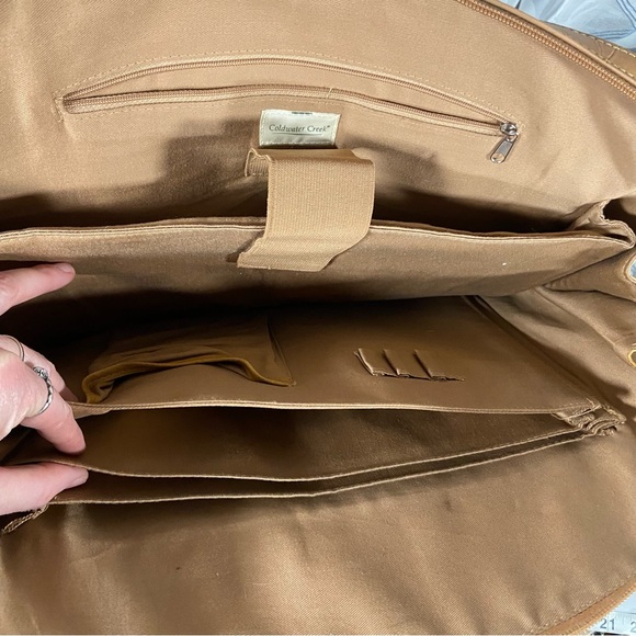 Vintage Coldwater Creek Embossed Embellished Shoulder Tote Purse Document Bag - Picture 14 of 15